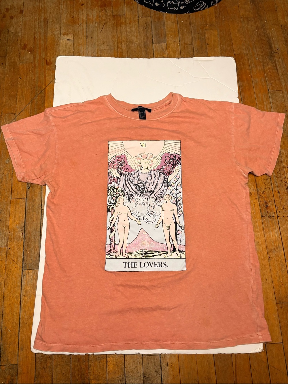Forever 21 Coral Graphic 'The Lovers' Short Sleeve Tee